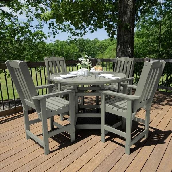 Hart Lane 5 Pc Recycled Plastic Counter Height Dining Set in Eucalyptus by Lakeview Outdoor Designs