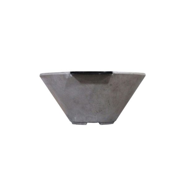 Scape Key 33 Inch Square GFRC Propane Fire & Water Bowl in Gray by Lakeview Outdoor Designs