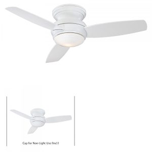 Minka-Aire Traditional Concept 44-Inch 3-Blade LED Ceiling Fan in White Finish W/ White Blades & Opal Glass - F593L-WH