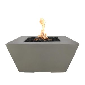 Redan 50 Inch Square GFRC Propane Fire Pit w/ Glow Plug in Ash by The Outdoor Plus