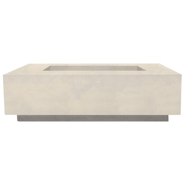 Cascata Bay 1 56 Inch Rectangular GFRC Natural Gas Fire Pit Table in Coastal by Lakeview Outdoor Designs