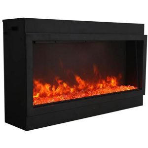 Amantii Panorama Series Slim Smart 40-Inch Built-In Electric Fireplace - Indoor/Outdoor - BI-40-SLIM-OD