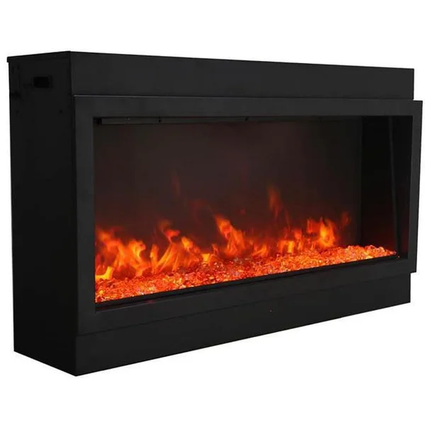 Amantii Panorama Series Slim Smart 40-Inch Built-In Electric Fireplace - Indoor/Outdoor - BI-40-SLIM-OD