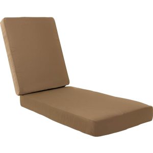 Sunbrella Canvas Cocoa Long Outdoor Replacement Chaise Lounge Cushion W/ Knife Edge By BBQGuys Signature