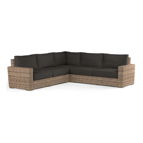 Havana 5 Person Wicker Sofa in Tobacco/Spectrum Carbon by Sunset West