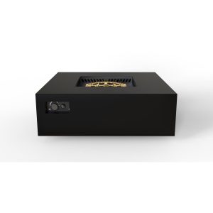 AON 48 Inch Square Powder Coated Steel Propane Fire Pit Table in Black by Warming Trends