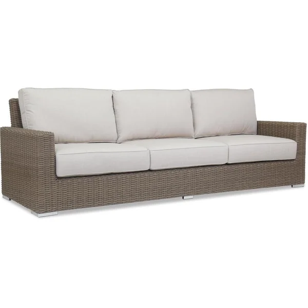 Coronado Wicker Sofa in Driftwood/Canvas Flax by Sunset West