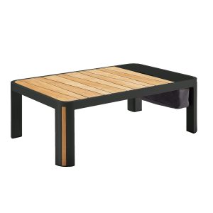 Geneva Aluminum Coffee Table in Nero by HIGOLD