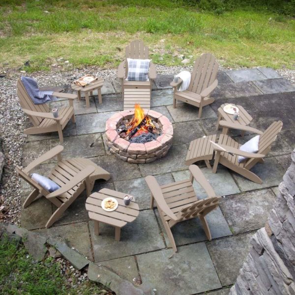 Paradise Key 12 Pc Recycled Plastic Seating Set in Woodland Brown by Lakeview Outdoor Designs