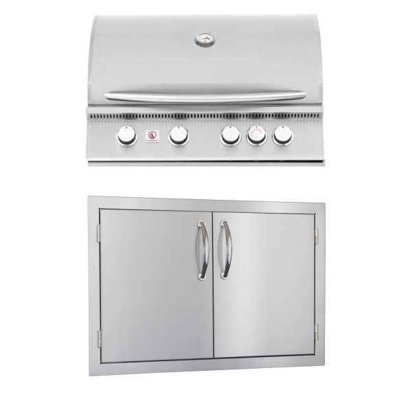 Summerset Sizzler 32-Inch Propane Outdoor Kitchen Package w/ Double Access Door - SIZ32-LP-SSDD-PROMO