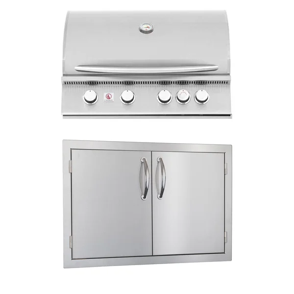 Summerset Sizzler 32-Inch Natural Gas Outdoor Kitchen Package w/ Double Access Door - SIZ32-NG-SSDD-PROMO
