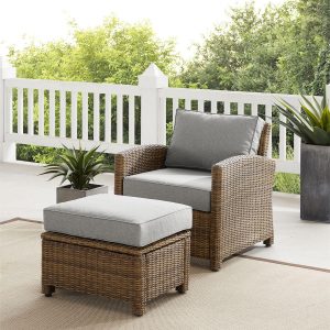 Branchwood 2 Pc Wicker Seating Set in Weathered Brown/Gray by Ultimate Patio