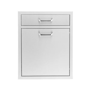 BBQGuys Signature 20-Inch Stainless Steel Single Drawer With Roll-Out Trash & Recycling Bin Combo - Traditional