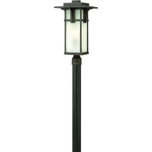 Hinkley Lighting Manhattan One Light 22-Inch Outdoor Post Light W/ Etched Glass - Oil Rubbed Bronze - 2231OZ