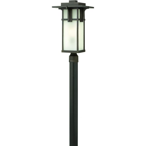 Hinkley Lighting Manhattan One Light 22-Inch Outdoor Post Light W/ Etched Glass - Oil Rubbed Bronze - 2231OZ