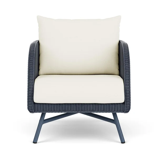 Essence Lloyd Loom Club Chair in Denim Blue/Sailcloth Salt by Lloyd Flanders