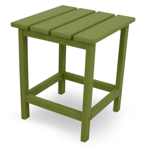 Long Island 15 Inch Square Recycled Plastic End Table in Lime by POLYWOOD