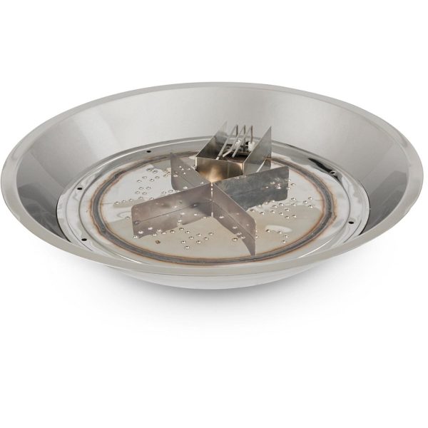 The Outdoor GreatRoom Company Crystal Fire Plus 20 Inch Drop-In Round 55,000 BTU Propane Fire Pit Burner Kit w/ Direct Spark Ignition - Stainless Steel