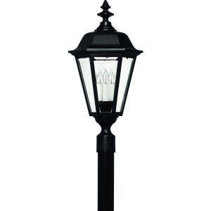 Hinkley Lighting Manor House Three Light 27-Inch Outdoor Post Light - Black - 1471BK