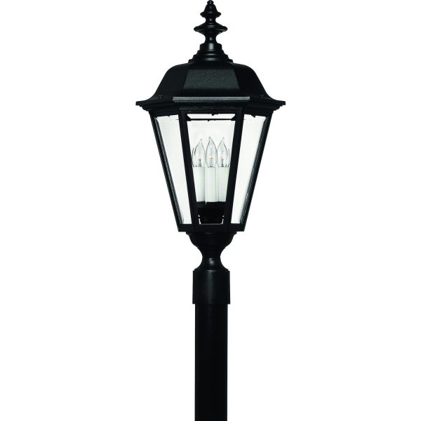 Hinkley Lighting Manor House Three Light 27-Inch Outdoor Post Light - Black - 1471BK