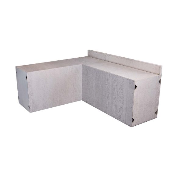 Universal 7 ft X 8 ft Ready To Finish L-Shaped Outdoor Kitchen System Appliance and Storage Cabinets W/Backsplashes On 66 Inch & 90 Degree Corner Cabinets