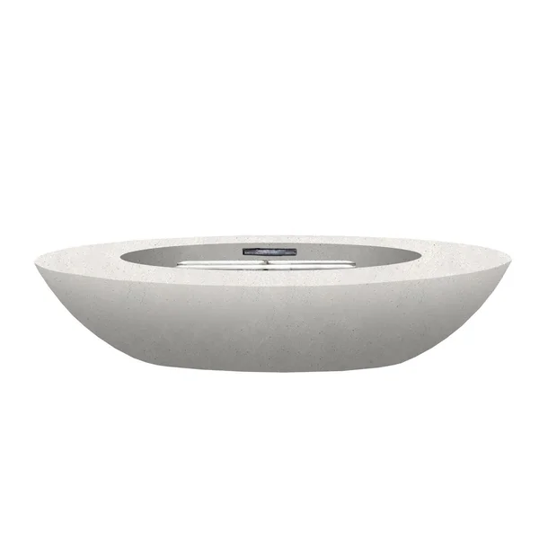 Saddleview 79 Inch Round GFRC Natural Gas Fire Bowl in Ultra White by Lakeview Outdoor Designs