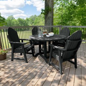 Dream Bay 5 Pc Recycled Plastic Dining Set in Black by Lakeview