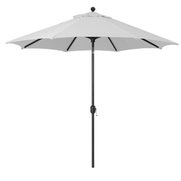Galtech 9 Ft. Octagonal Aluminum Patio Market Umbrella W/ Crank Lift And Deluxe Auto Tilt - Black Frame W/ Sunbrella Canvas Canvas Canopy