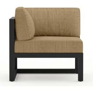 Misty Cove Aluminum Corner Section in Black/Heather Beige by Lakeview Outdoor Designs