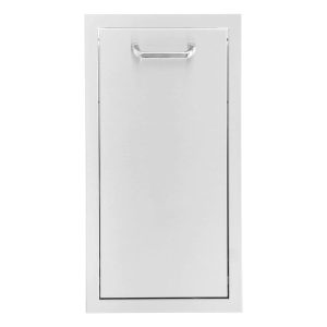 BBQGuys Signature 13-Inch Stainless Steel Narrow Roll-Out Trash Bin - Traditional