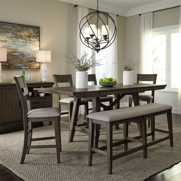 Double Bridge 6-Piece Counter Height Dining Set