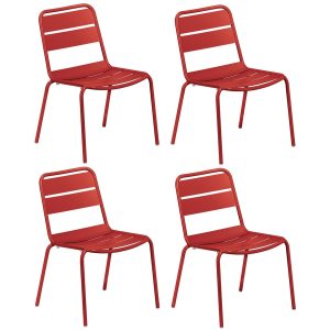 Kapri 4 Pc Aluminum Dining Side Chair in Venetian By Oxford Garden