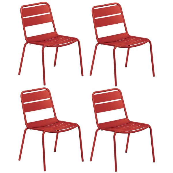 Kapri 4 Pc Aluminum Dining Side Chair in Venetian By Oxford Garden