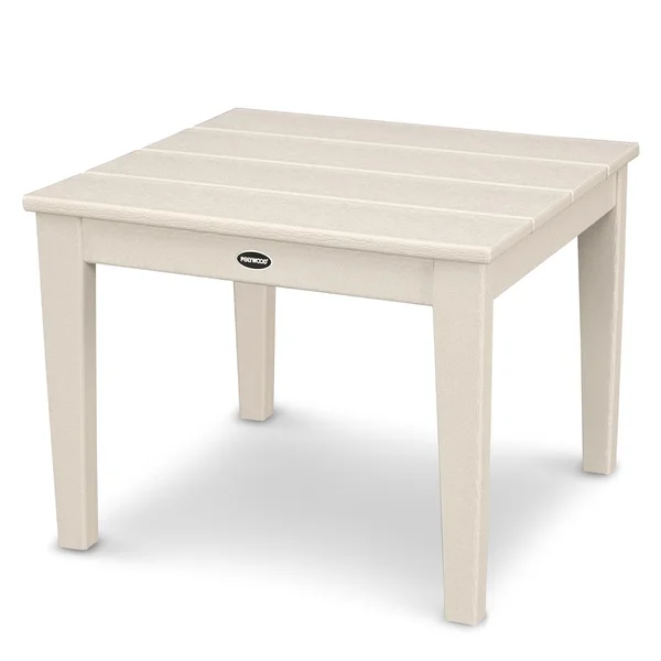 Newport 22 Inch Square Recycled Plastic End Table in Sand by POLYWOOD