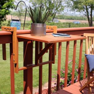 Balcony 24 Inch Adjustable Folding Balcony Railing Table By Ultimate Patio