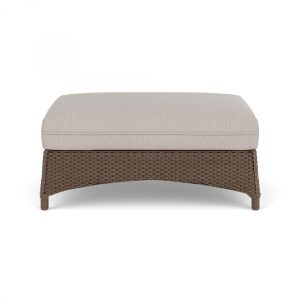 Mandalay Lloyd Loom Large Ottoman in Bark/Remy Cloud by Lloyd Flanders