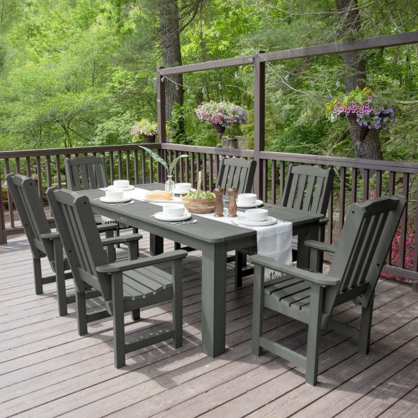 Hart Lane 7 Pc Recycled Plastic Dining Set in Coastal Teak by Lakeview Outdoor Designs