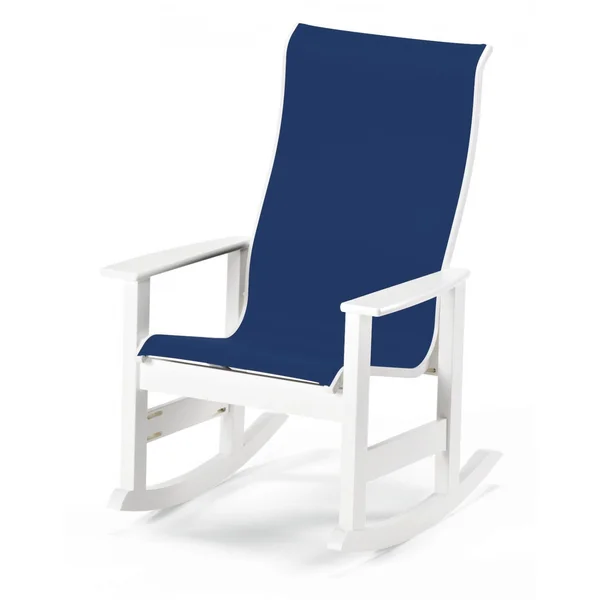 Leeward MGP Rocking Chair in Textured Snow/Cobalt by Telescope Casual