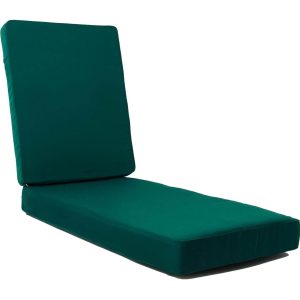 Sunbrella Canvas Forest Green Extra Long Outdoor Replacement Chaise Lounge Cushion W/ Knife Edge By BBQGuys Signature