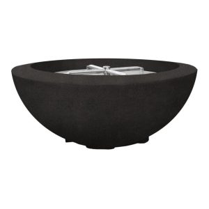 Valley Bay 2 39 Inch Round GFRC Propane Fire Bowl in Ebony by Lakeview Outdoor Designs