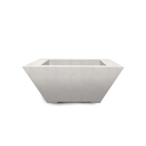 Pelican View 30 Inch Square GFRC Propane Fire & Water Bowl in White by Lakeview Outdoor Designs