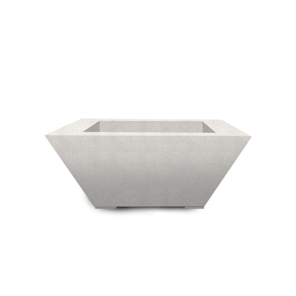 Pelican View 30 Inch Square GFRC Propane Fire & Water Bowl in White by Lakeview Outdoor Designs