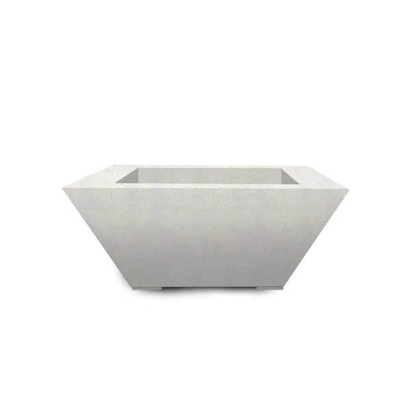 Pelican View 30 Inch Square GFRC Propane Fire & Water Bowl in White by Lakeview Outdoor Designs