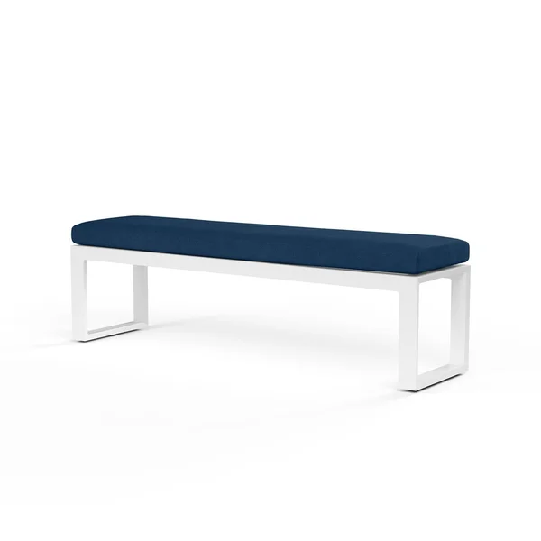 Newport Aluminum Patio Dining Bench in Spectrum Indigo w/ No Welt By Sunset West