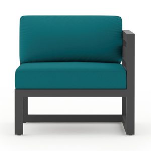 Misty Cove Aluminum Right Arm Section in Slate/Spectrum Peacock by Lakeview Outdoor Designs