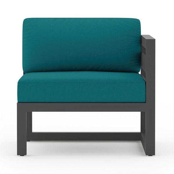 Misty Cove Aluminum Right Arm Section in Slate/Spectrum Peacock by Lakeview Outdoor Designs