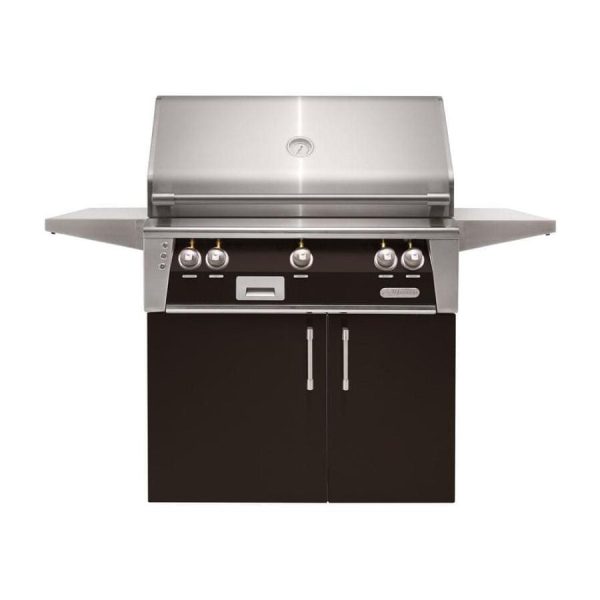 Alfresco ALXE 36-Inch Freestanding Natural Gas Grill With Sear Zone And Rotisserie - Jet Black Matte - ALXE-36SZC-NG-SM9005