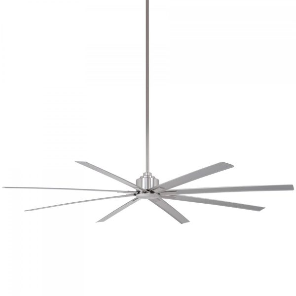 Minka-Aire Xtreme H2O 84-Inch 8-Blade Ceiling Fan in Brushed Nickel Finish W/ Silver Blades - F896-84-BNW
