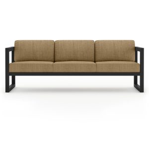 Misty Cove 3 Person Aluminum Sofa in Black/Heather Beige by Lakeview Outdoor Designs