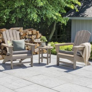 Nautical 3 Pc Recycled Plastic Seating Set in Sand by POLYWOOD